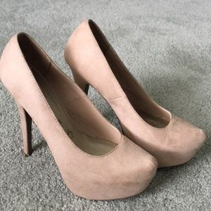 Platform cream colored heels